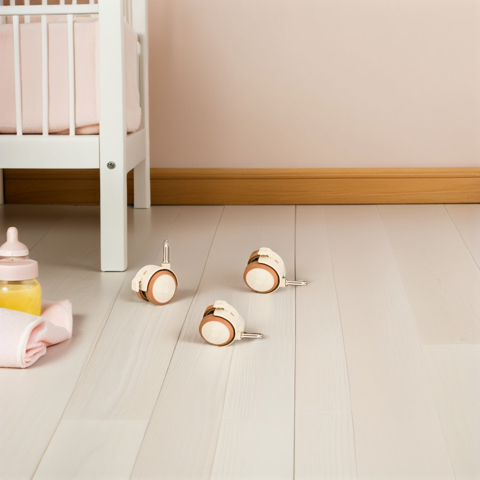 Baby Nursery Furniture Sets - 4 Adet Bebek Beşiği Tekerlekleri Kauçuk