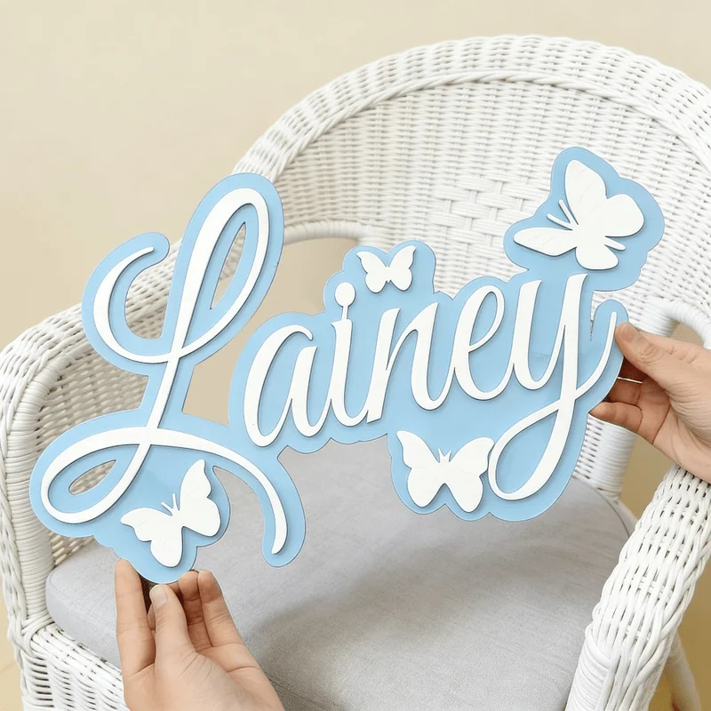 Baby Nursery Decor - Kişiye Özel Bebek İsim Plakası, Beyaz