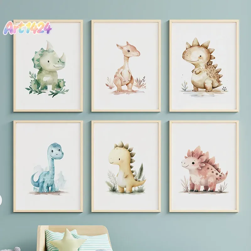Baby Nursery Jungle - Çizgi Film Dinozor Orman Kawaii Dino