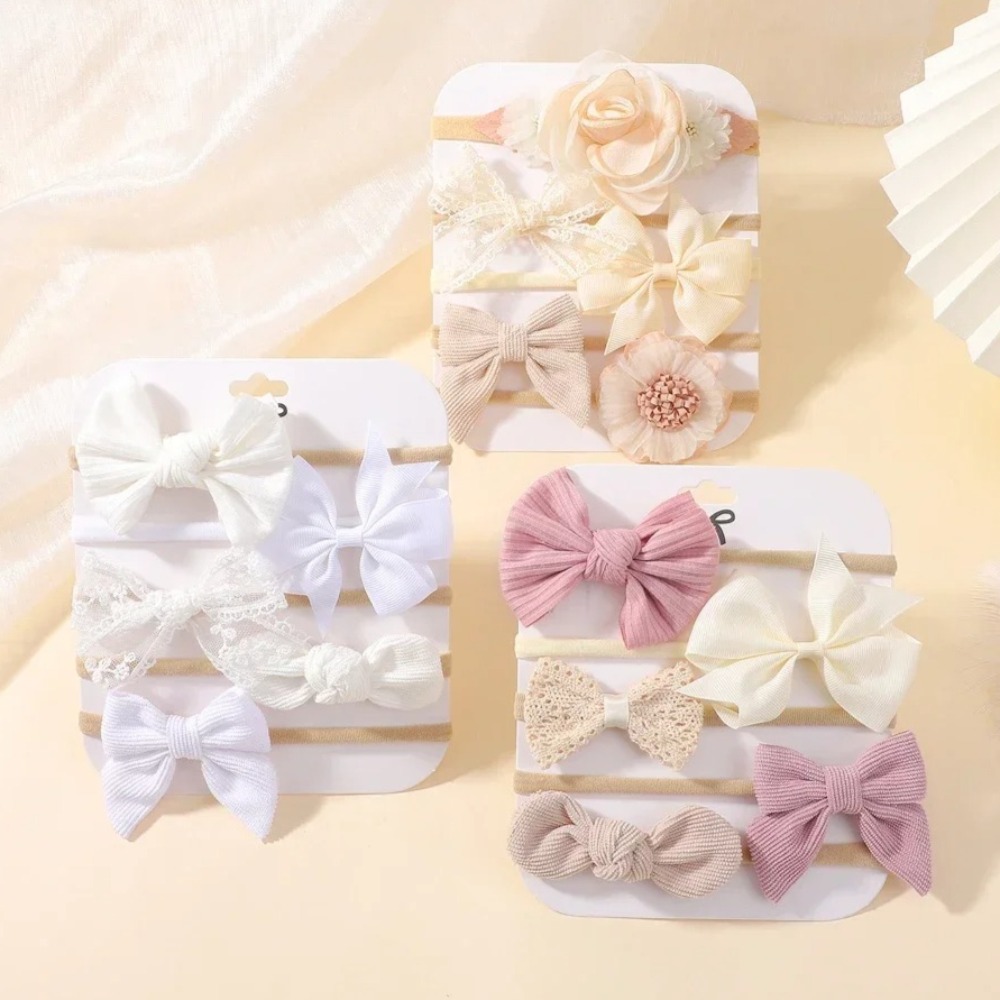 Baby Nursery Set - 5 adet bebek çiçek dantel yay