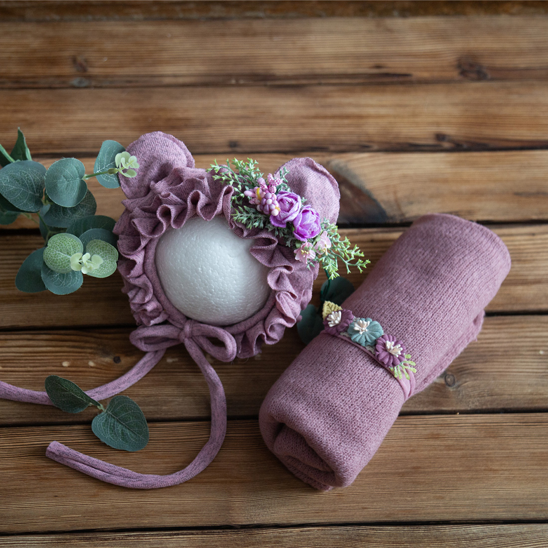Baby Nursery Set - Yenidoğan Streç Örgü Tiftik Wrap Dantel