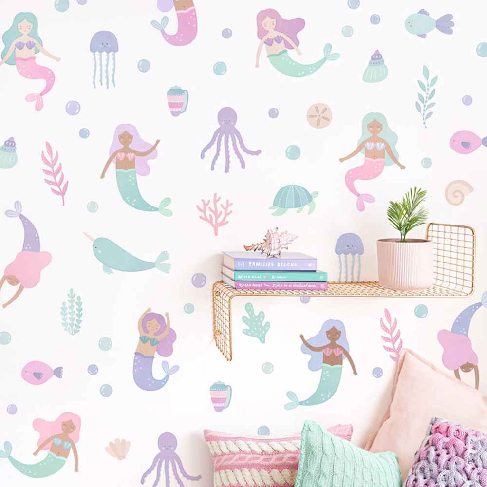 Baby Nursery Ocean - Suluboya Denizkızı duvar çıkartmaları Yatak Odası