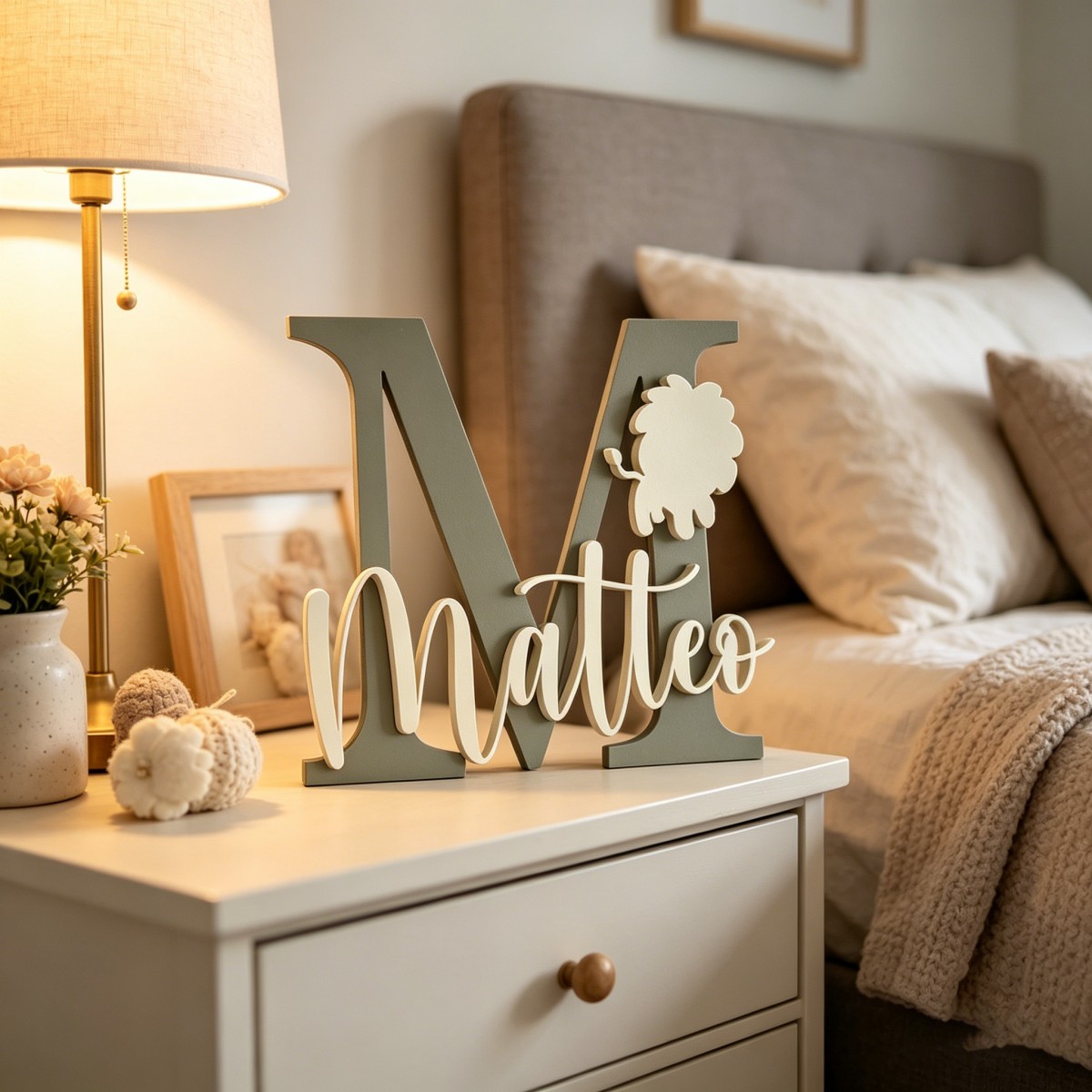 Baby Nursery Decor - 1 adet özel aslan adı ve
