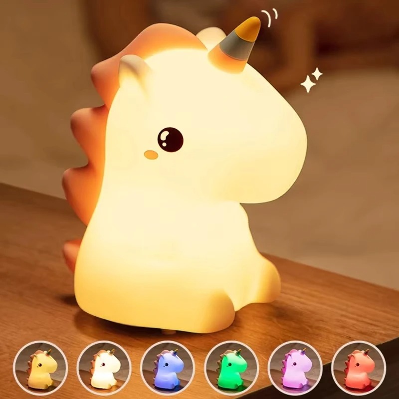 Baby Unicorn Nursery - Unicorn Sevimli Silikon USB LED Gece