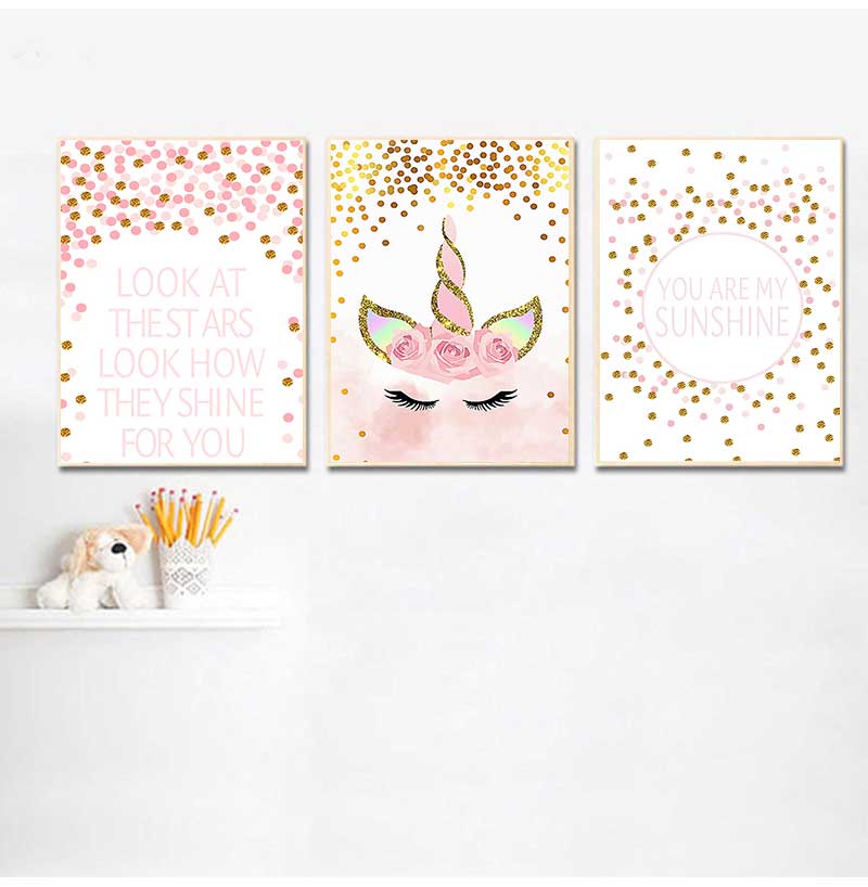 Dekoratif Resim Bebek Kız Yata - Baby Unicorn Nursery incelemesi ve fiyatı