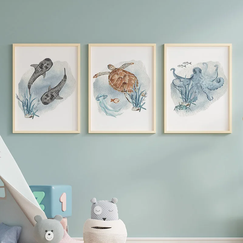 Posterler ve baskılar balina b - Baby Nursery Ocean incelemesi ve fiyatı