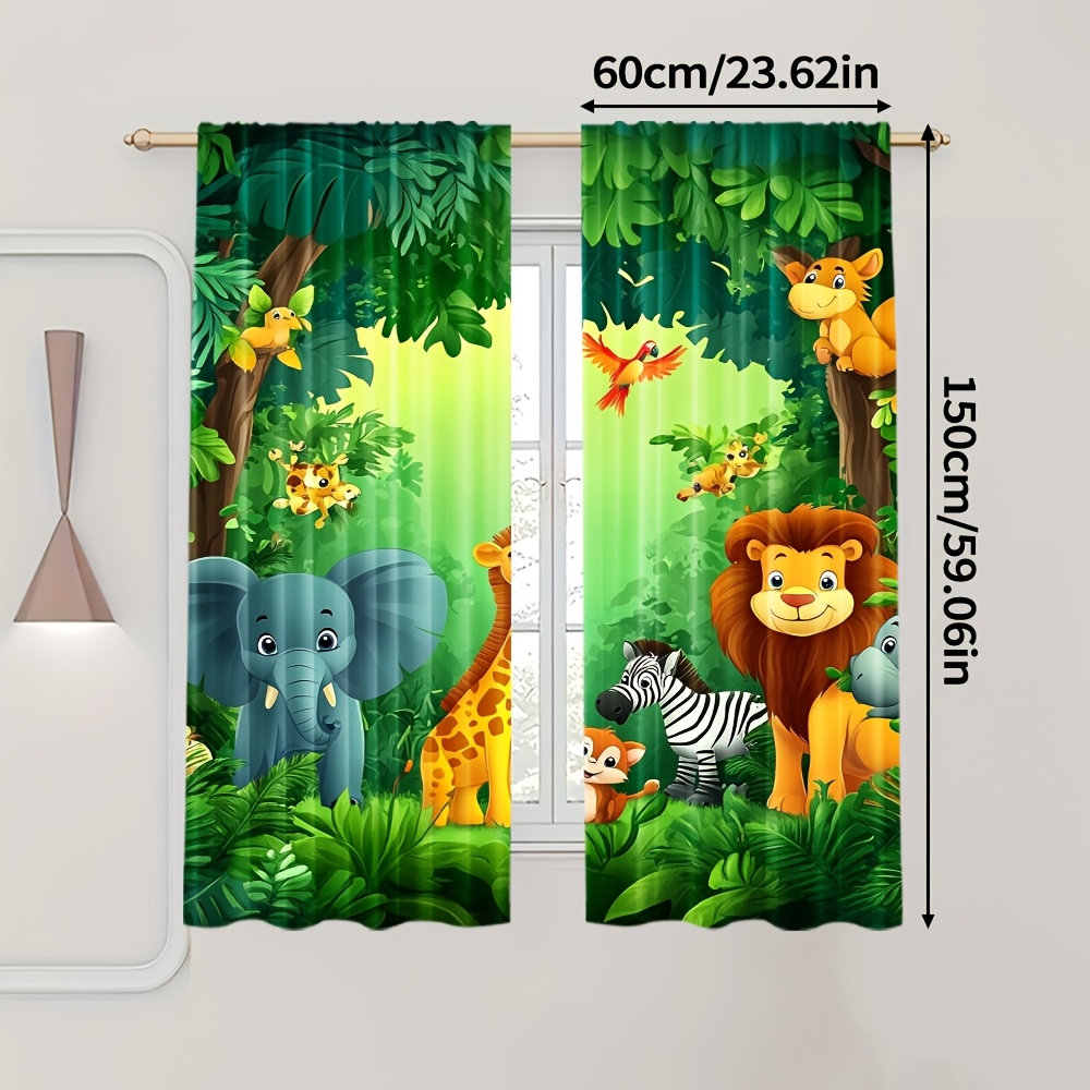 2 adet Karikatür Hayvan Perdel - Baby Nursery Jungle incelemesi ve fiyatı