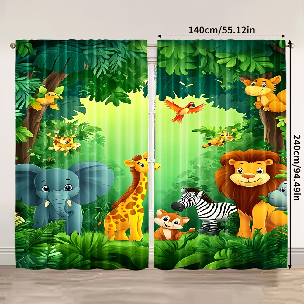 2 adet Karikatür Hayvan Perdel - Baby Nursery Jungle incelemesi ve fiyatı