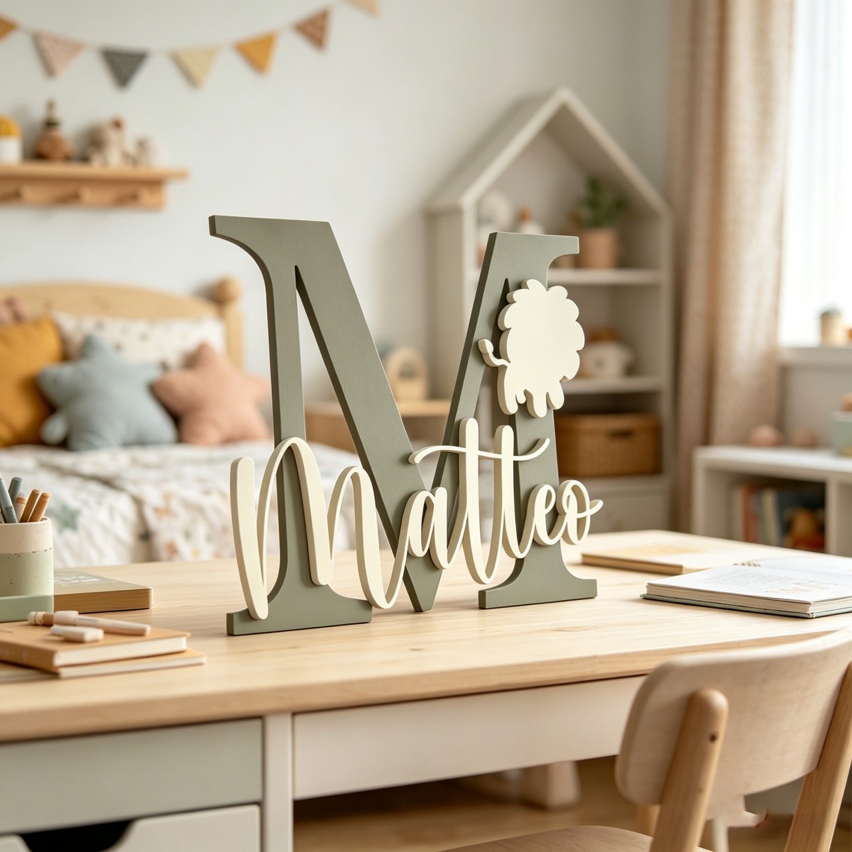 1 adet özel aslan adı ve ilk a - Baby Nursery Decor incelemesi ve fiyatı
