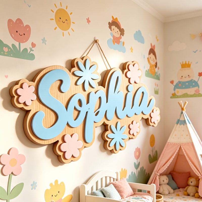 Kişiye Özel Çiçek Temalı İsiml - Baby Nursery Sign incelemesi ve fiyatı